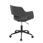 Contemporary Task Chair in Black Metal and Grey Faux Leather | Premium Home Decor - Grand Goldman