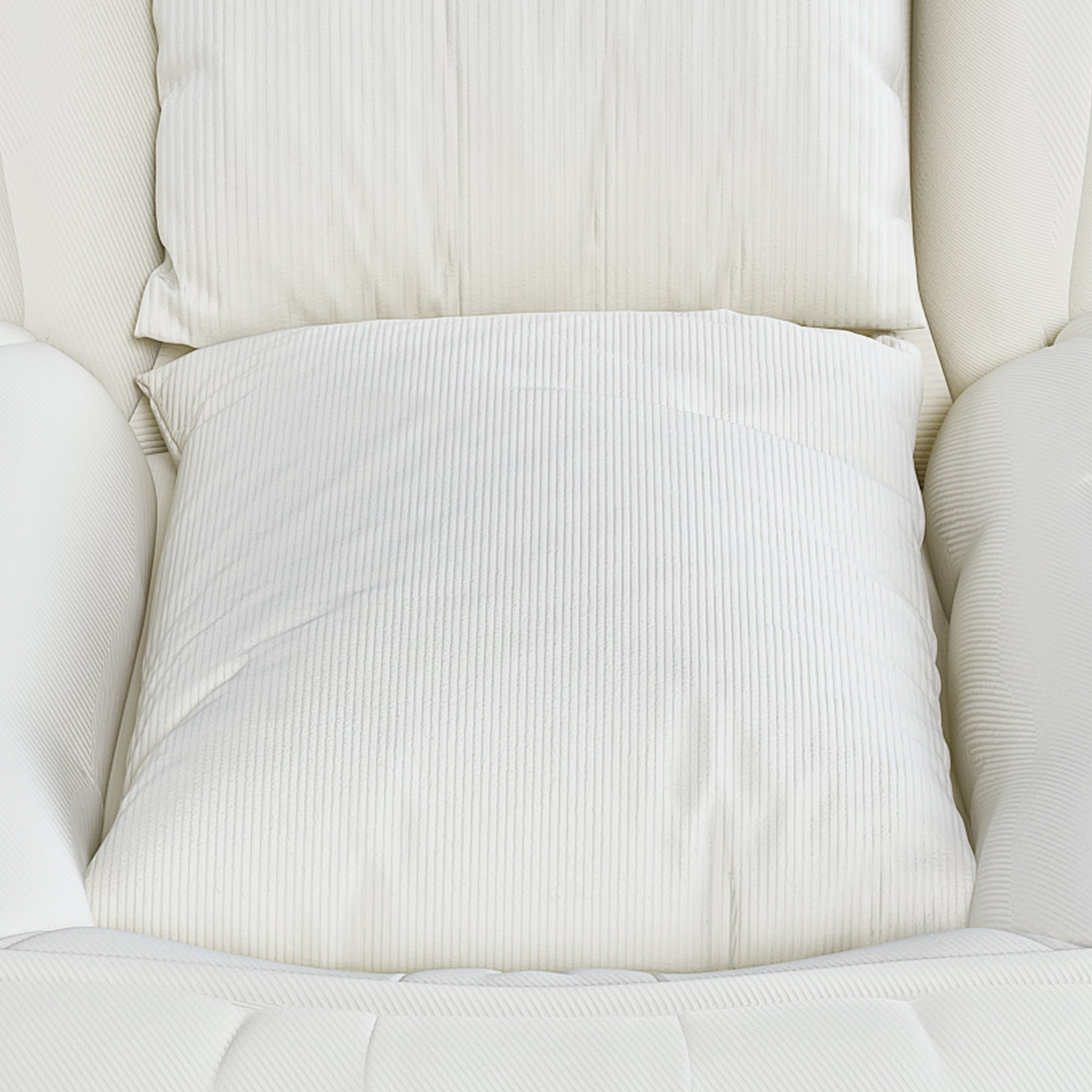 Upholstered Foldable Lazy Sofa Bed for Adults and Pets, Adjustable Recliner with 5 Positions, Off White Corduroy, 70.87 x 37.40 x 11.02 inches - Grand Goldman Shop