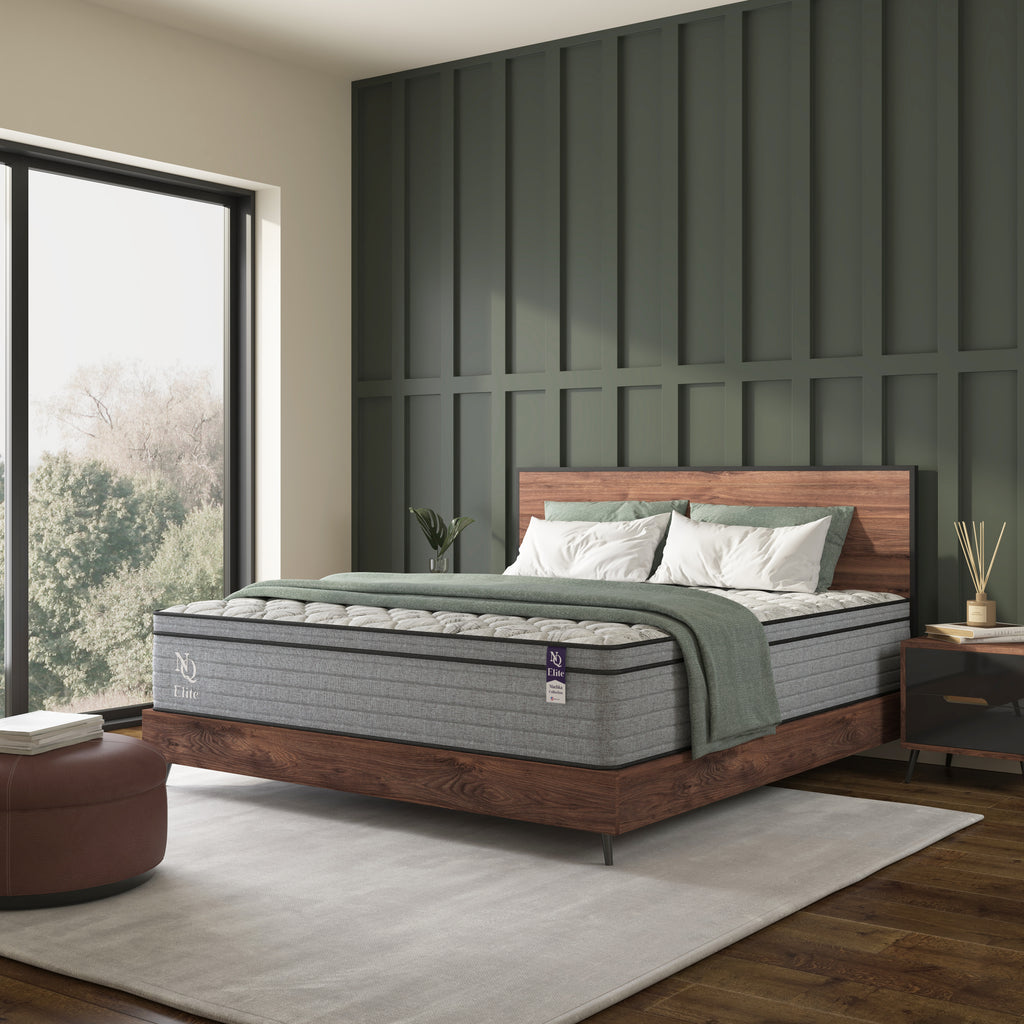 NapQueen Elite Series Machka 12 Inch Full Size Cooling Gel Memory Foam Hybrid Mattress in Grey+White, Foam+Spring, Designed for Pressure Relief and Orthopedic Support - Grand Goldman Shop