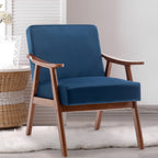 Mid-Century Modern Wingback Accent Chair with Solid Wood Frame and Extra-Thick Backrest – Lounge Chair for Living Room, Bedroom, or Reading Room - Grand Goldman Shop