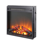 18 inch electric fireplace insert, ultra thin heater with log set & realistic flame, overheating protection - Grand Goldman Shop