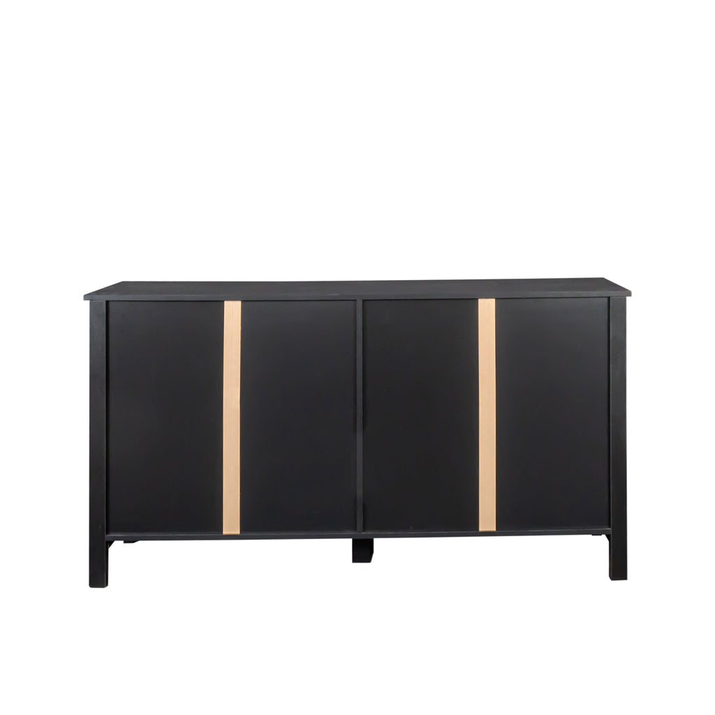 Cabinet with 4 Doors and 4 open shelgves,Freestanding Sideboard Storage Cabinet Entryway Floor Cabinet for Living Room Office Bedroom - Grand Goldman Shop