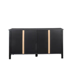 Cabinet with 4 Doors and 4 open shelgves,Freestanding Sideboard Storage Cabinet Entryway Floor Cabinet for Living Room Office Bedroom - Grand Goldman Shop