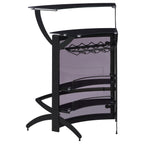 Elaina Black 2-shelf Home Bar - Grand Goldman Shop