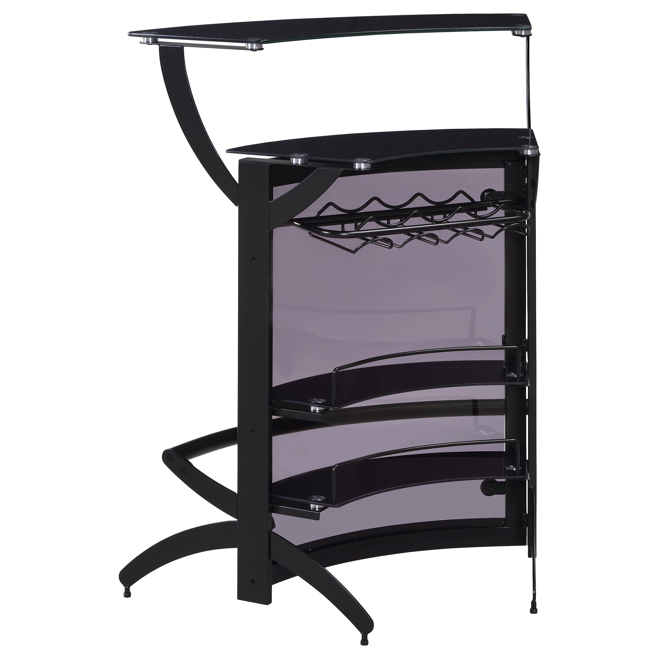 Elaina Black 2-shelf Home Bar - Grand Goldman Shop