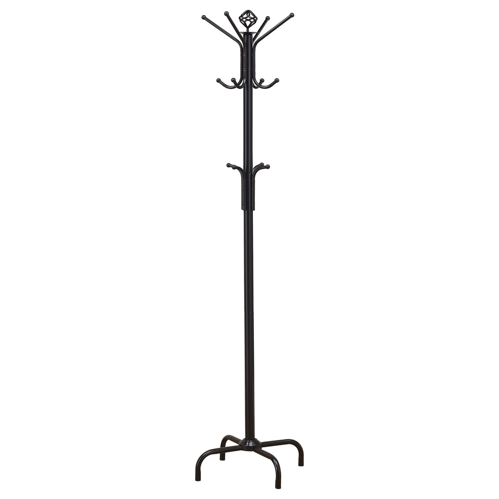 Modern Black Metal Coat Rack with Three-Tier Hooks for Entryway or Mudroom - Grand Goldman Shop