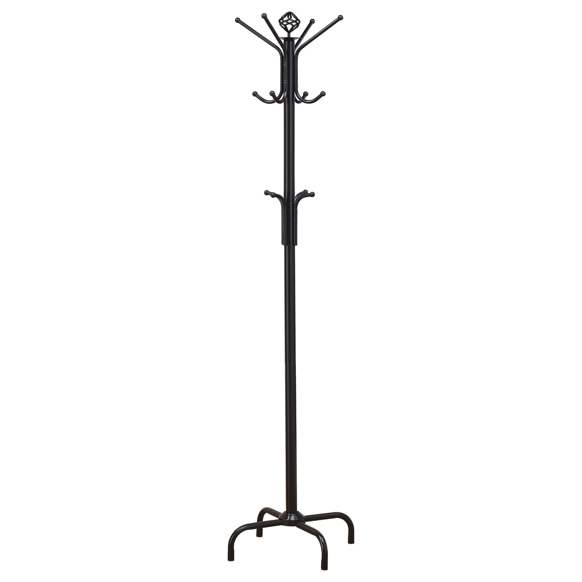 Modern Black Metal Coat Rack with Three-Tier Hooks for Entryway or Mudroom - Grand Goldman Shop