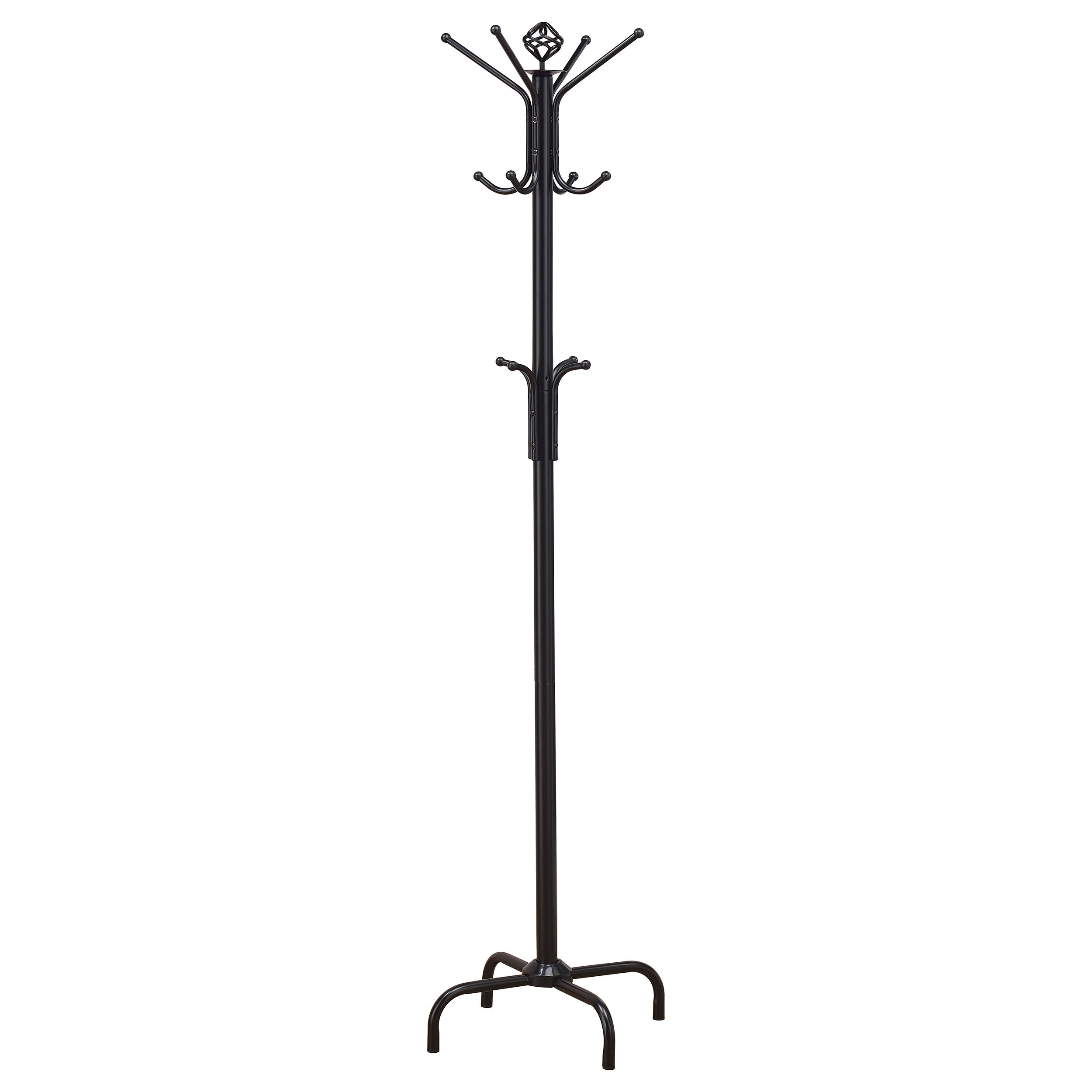 Modern Black Metal Coat Rack with Three-Tier Hooks for Entryway or Mudroom - Grand Goldman Shop