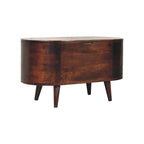 Solid Wood Light Rounded Lid-up Blanket Box, Walnut, Dark Brown - Grand Goldman Shop