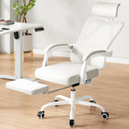 Ergonomic Office Chair with Footrest, Mesh Office Desk Chair with Headrest, High Back Computer Chair with Adjustable Lumbar S