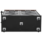K&K 47.2' Farmhouse Kitchen Island with Drop Leaf, Kitchen Storage Island with Removable Side Racks, Two Drawers, Rolling Kitchen Cart on Wheels with Towel Rack, for Home, Kitchen, Dining Room, Black - Grand Goldman Shop