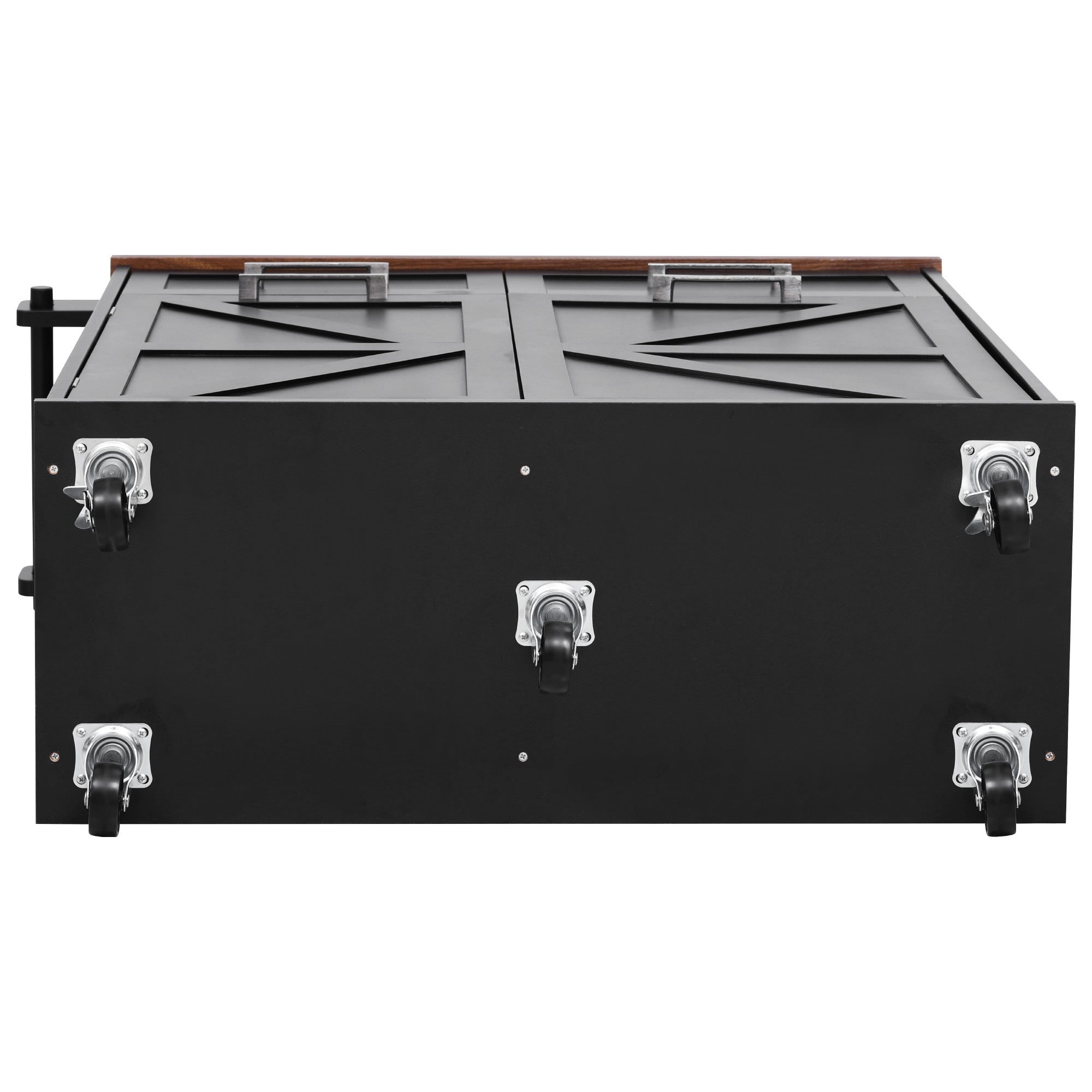 K&K 47.2' Farmhouse Kitchen Island with Drop Leaf, Kitchen Storage Island with Removable Side Racks, Two Drawers, Rolling Kitchen Cart on Wheels with Towel Rack, for Home, Kitchen, Dining Room, Black - Grand Goldman Shop