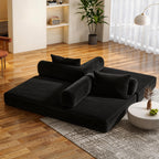 78 Inch Convertible Sleeper Sofa Bed, Futon Boneless Couch Lounge Loveseat with Pull Out Bed, No Assembly Required - Grand Goldman Shop