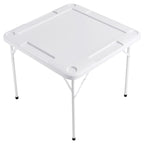 Mahjong Table 4 Player Folding Card Table & 4 Cup Holders Chip Trays White - Grand Goldman