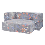 Kids Couch, 4Pcs Toddler Couch Sofa Bed, Kids Chair Seat Playroom Furniture, Child Sectional Sofa with Removable Cover for Ki