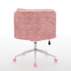 W26.4 inch Wider seat Office Chair,Artificial rabbit hair Home Office Chair with Metal Base,Adjustable Desk Chair Swivel Offi