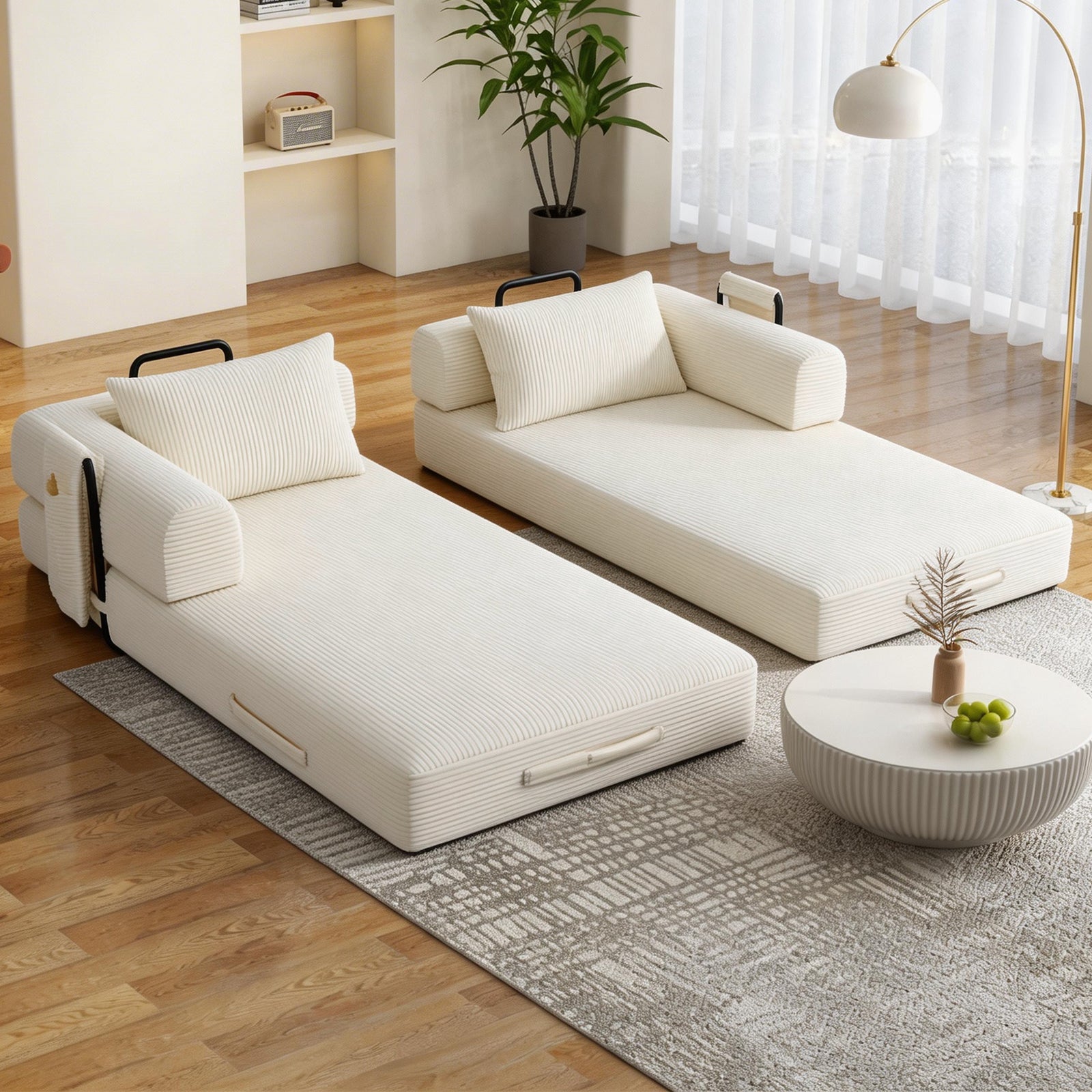 78 Inch Convertible Sleeper Sofa Bed, Futon Boneless Couch Lounge Loveseat with Pull Out Bed, No Assembly Required - Grand Goldman Shop