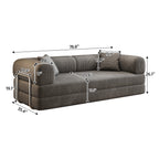 78.8' Compression Sofa,Convertible Floor Sofa Bed-with Pillow Back Support Armrest,Comfy Futon Couch Sleeper Bed,Loveseats Boneless Modular Sectional Sofa,Corduroy fabric,for Living Room,Bedroom,Grey - Grand Goldman Shop