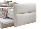 Luxurious 1pc Modern Daybed Pull Out Trundle Button Tufted Nailhead Trim Bedroom Living Room Furniture Oatmeal Finish - Grand Goldman Shop