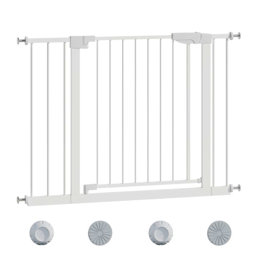 29.5-45.3' Wide Baby Gate with wall protector for Stairs, Dog Gate Indoor for Doorways, No Drilling Pressure Mounted Pet Gate
