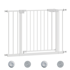 29.5-45.3' Wide Baby Gate with wall protector for Stairs, Dog Gate Indoor for Doorways, No Drilling Pressure Mounted Pet Gate