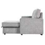 U_STYLE Upholstery Sleeper Sectional Sofa with Storage Space, USB port, 2 cup holders on Back Cushions(same sku; WY000335AAE) - Grand Goldman Shop