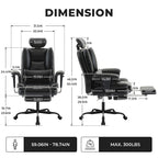 Office Chair Ergonomic 200 kg PU Leather Computer Chair with Lumbar Support and High Backrest, Ergonomic Desk Chair with Lift
