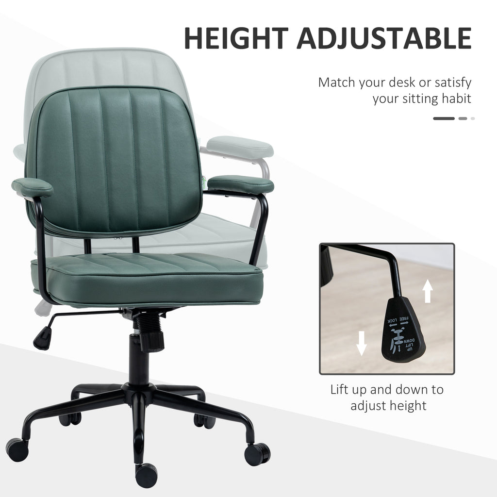 Vinsetto Home Office Chair with Adjustable Height and Tilt, Green - Grand Goldman