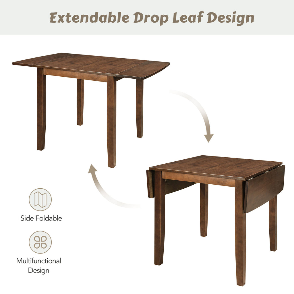 TOPMAX 3-Piece Wood Drop Leaf Breakfast Nook Dining Table Set with 2 X-back Chairs for Small Places, Walnut(old sku:SP0000164AAD) - Grand Goldman Shop