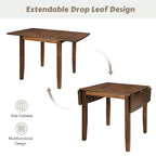 TOPMAX 3-Piece Wood Drop Leaf Breakfast Nook Dining Table Set with 2 X-back Chairs for Small Places, Walnut(old sku:SP0000164AAD) - Grand Goldman Shop