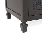 Newell Rustic Acacia Wood and Cane 3 Drawer Dresser - Grand Goldman Shop
