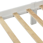 White Pine Wood Platform Bed with Paneled Headboard and Footboard, Twin Size, Solid Wood Frame with 10 Slats - Grand Goldman Shop