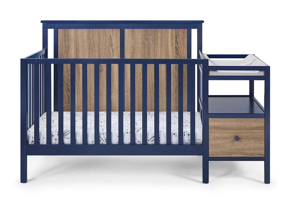Connelly 4-in-1 Crib and Changer Combo Midnight Blue/Vintage Walnut - Grand Goldman