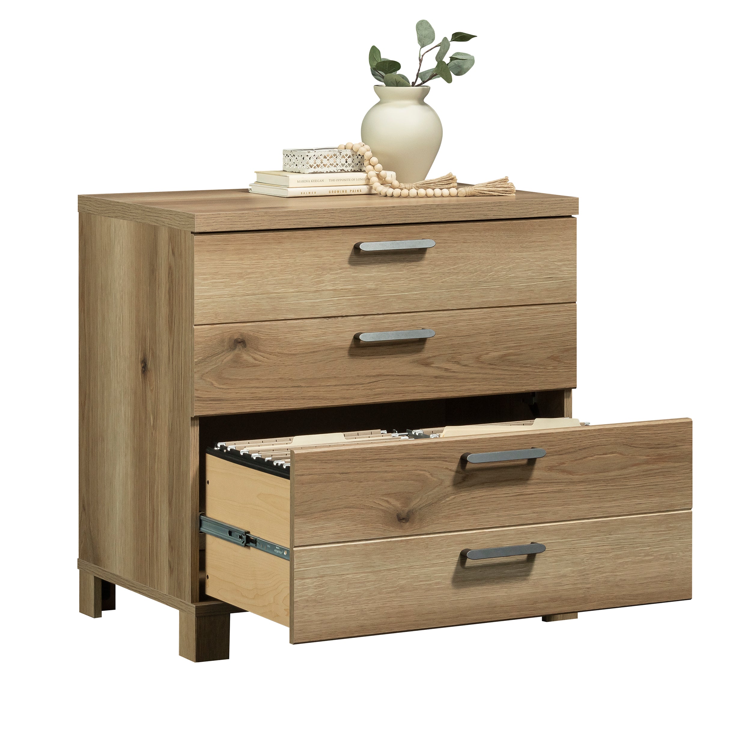 Lateral File with Practical Storage, Brown finish - Grand Goldman