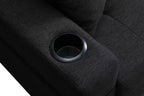 MEGA right sectional sofa with footrest, convertible corner sofa with armrest storage, living room and apartment sectional sofa, right chaise longue and grey - Grand Goldman Shop