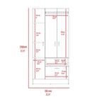 Primavera Armoire, Double Door Cabinets, One Drawer, Metal Rod, Five Shelves -Black / White - Grand Goldman Shop