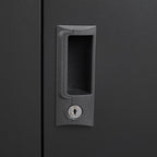 Black Metal Storage Cabinet with Locking Doors and Adjustable Shelf, Folding Filing Locker for Home Office, School, Garage, S