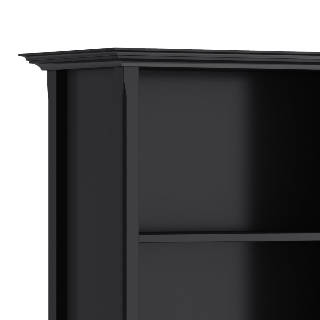 Amherst 30 inch Solid Wood 5 Shelf Bookcase in Black | Premium Home Decor - Grand Goldman