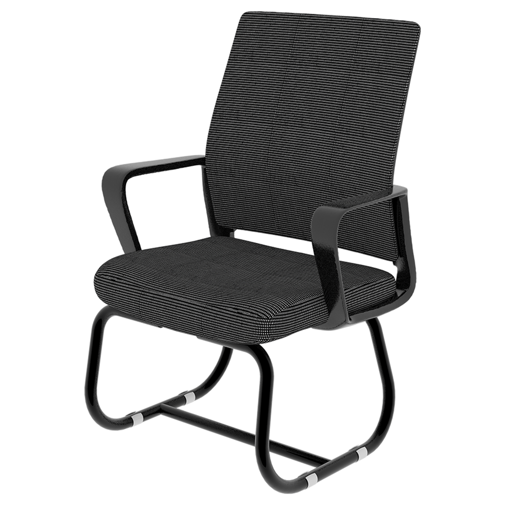 Minimalist Modern Office Chair with Metal Frame, Soft Cushion, Mesh Backrest, Black, for Home & Office Use | Premium Home Dec