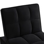 4 in1 Multi-Function Single Sofa Bed with Storage Pockets,Tufted Single Pull-out Sofa Bed with Adjustable Backrest and Pillows ,Convertible  Chaise Lounge,Black - Grand Goldman Shop