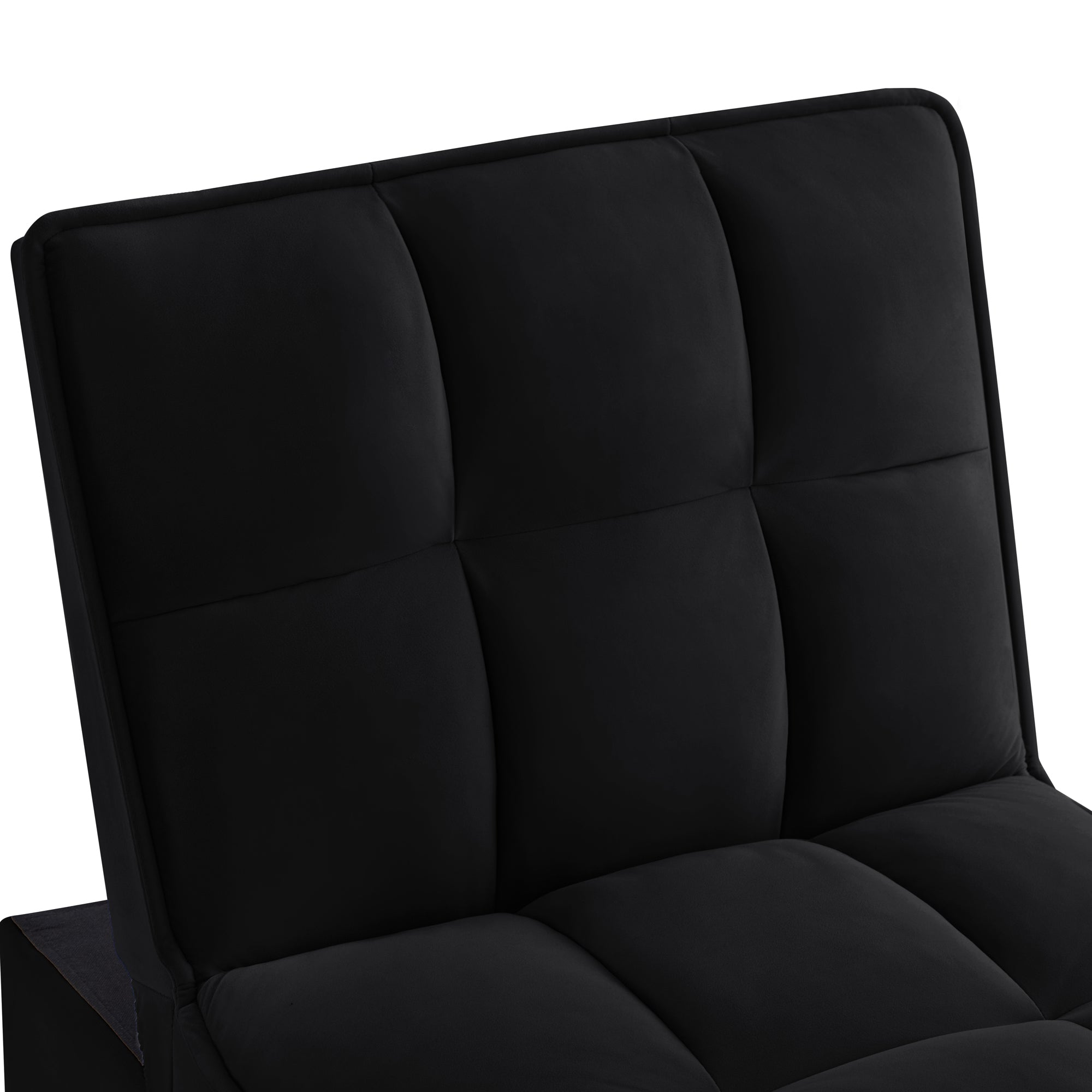 4 in1 Multi-Function Single Sofa Bed with Storage Pockets,Tufted Single Pull-out Sofa Bed with Adjustable Backrest and Pillows ,Convertible  Chaise Lounge,Black - Grand Goldman Shop