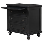 U_STYLE 27.6'' Painted Nightstand with pull-out tray, Fashion Bedside Cabinet with 3 Drawers, Minimalist Sofa Side Table with rubber legs and Metal handle for Bedroom Sofa Couch Office - Grand Goldman Shop