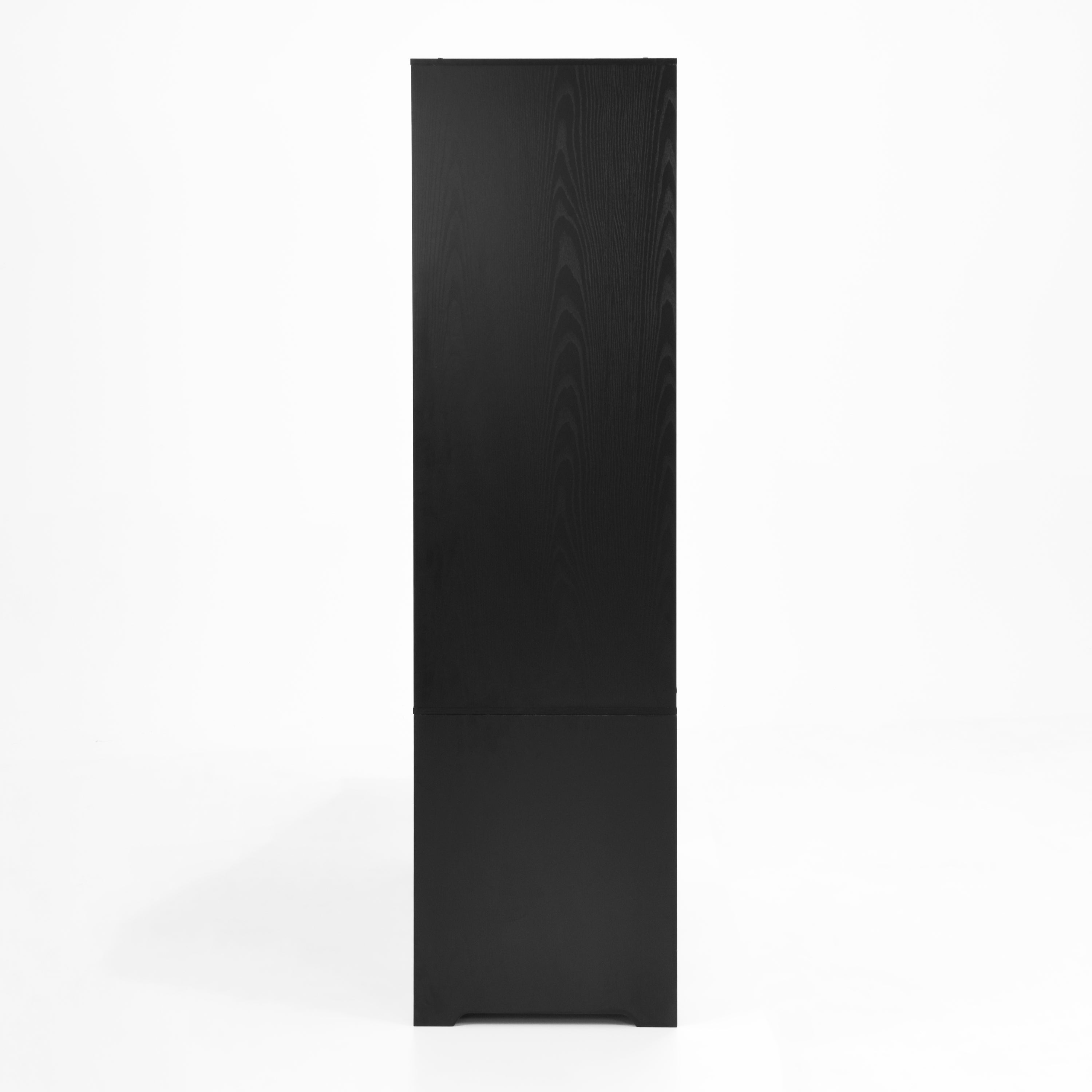 4 Doors Wardrobe Closet with Mirror, LED Wardrobe with Doors and 2 Drawers, Wooden Wardrobe Storage Cabinet with Hanging Rod, Adjustable Shelves, Black - Grand Goldman Shop