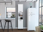 Hobart Pantry, Four Legs, Three Interior Shelves, Two Shelves, Two Cabinets -White | Premium Home Decor - Grand Goldman