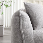 Cozy Beanbag Chair with High Resilience Foam Core for Two - Grey Chenille, 66x35x25 inches - Grand Goldman Shop