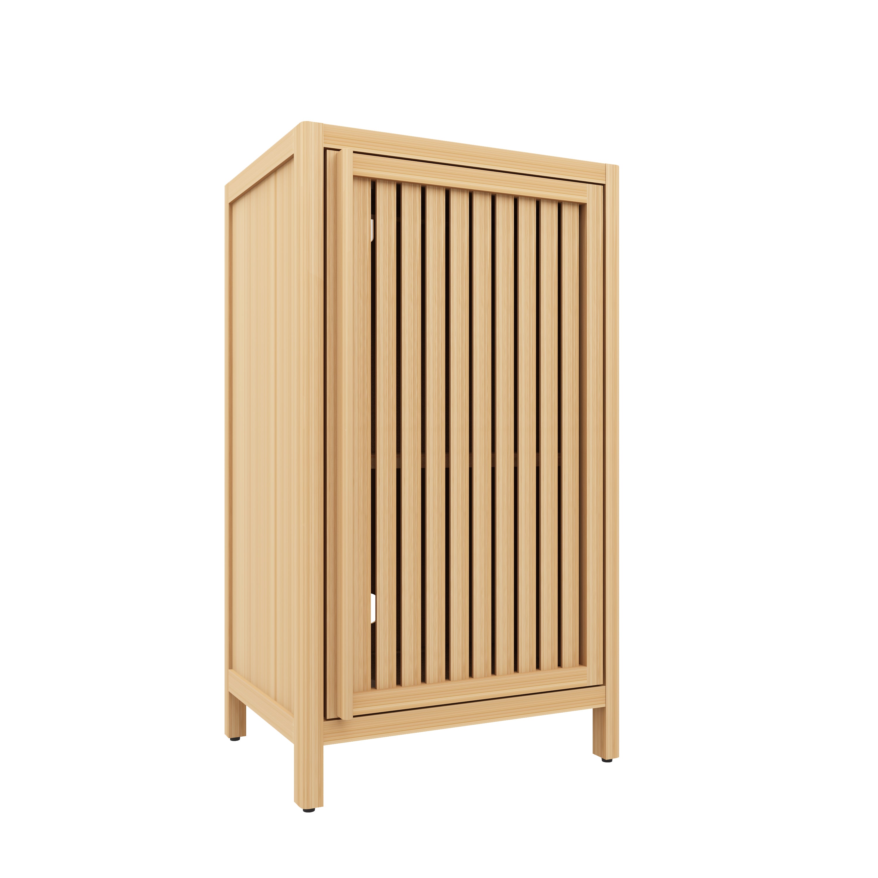 Natural Bamboo Freestanding Storage Cabinet with Door and Shelf for Bathroom, Living Room, Kitchen - Grand Goldman Shop