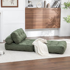 Folding Sofa Bed, Convertible Sleeper Chair with Pillow Foldable Mattress with Back Support, Portable Fold Out Chair Bed Comfy Floor Sofa Lounge for Living Room Bedroom, Green, Single - Grand Goldman Shop