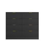 Modern 8 Drawers Dresser Chests for Bedroom,47.2' Wide Wood Chest of Drawers with Gold Metal Handle,Drawer Organizer for Bedroom,Living Room,Hallway and Entryway,Black - Grand Goldman Shop