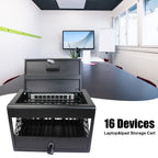 Stylish 16 Bay Charging Cabinet for Laptop, Chromebook, Locking Charging Station-Black - Available at Grand Goldman