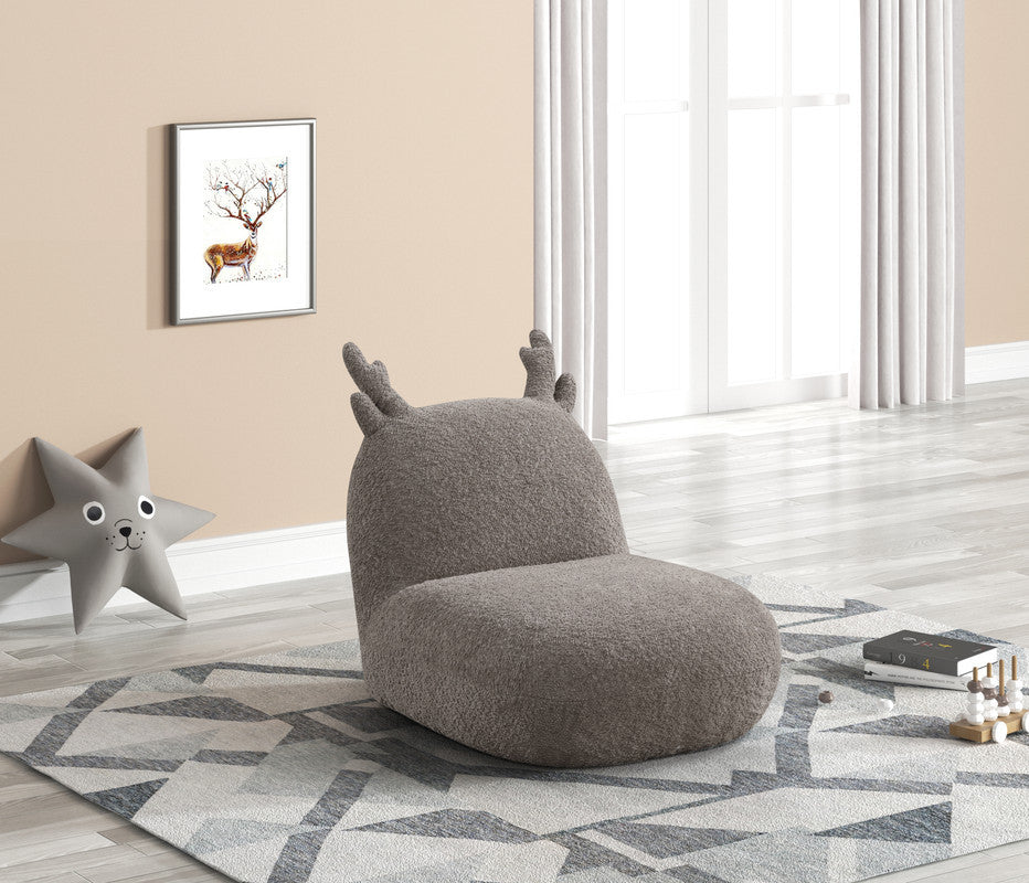 Westino 21.5'W Brown Chenille Deer-Shaped Kids Chair - Grand Goldman